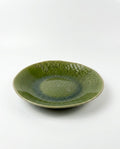 Đĩa ren men xanh ngoc sâu lòng -  26cm
